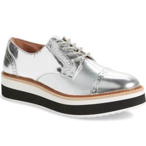 HALOGEN Atlantic X Pacific Silver platform shoes